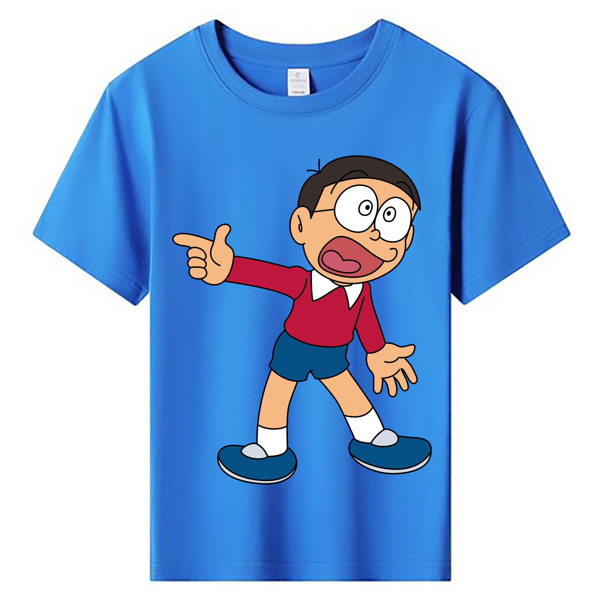 （画像用） ドラえもん 野比 のび太 Doraemon Nobita Nobi 綿100％キッズTシャツ（フロントプリント）
